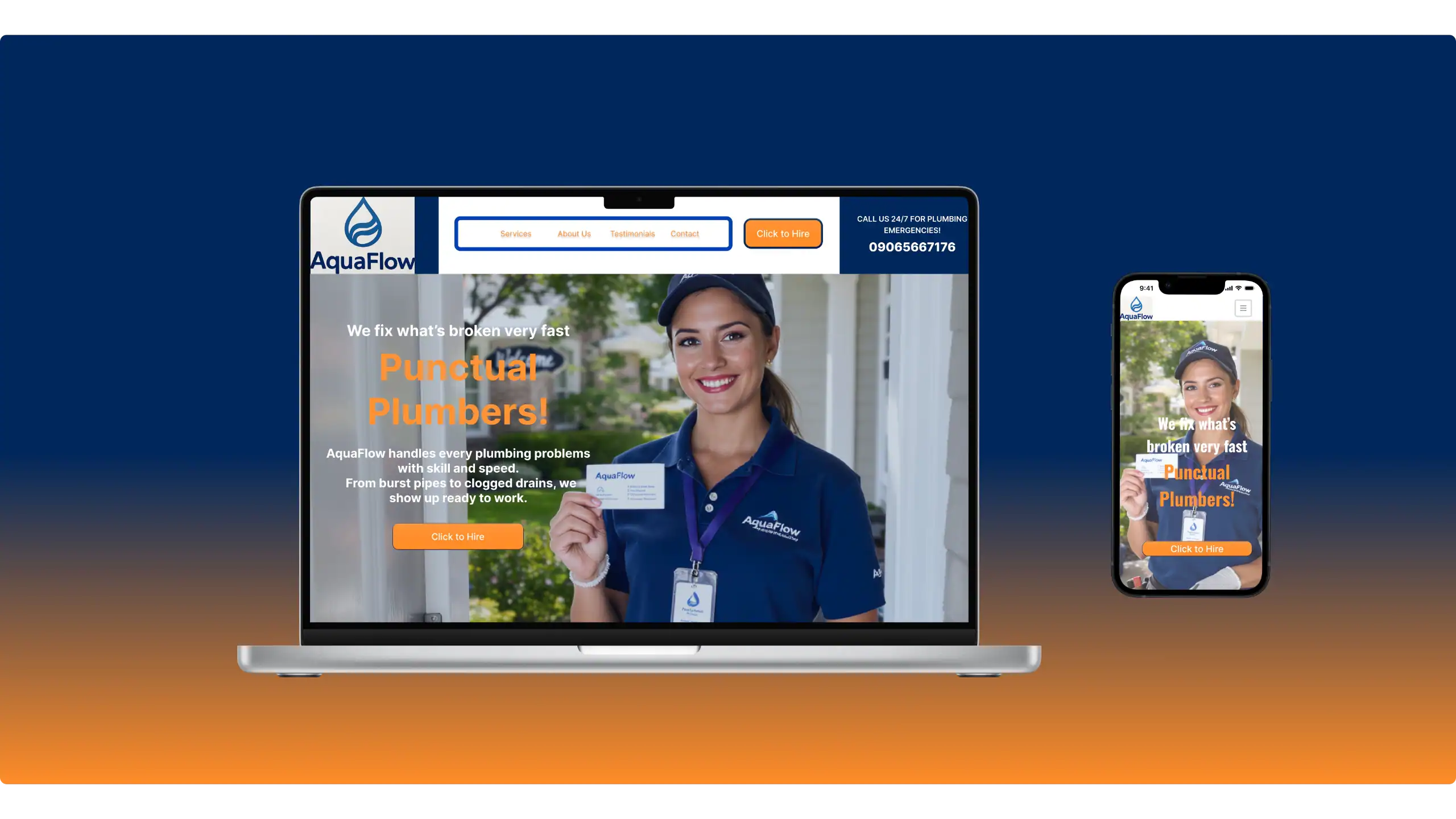 AquaFlow Plumbing Website bgg
