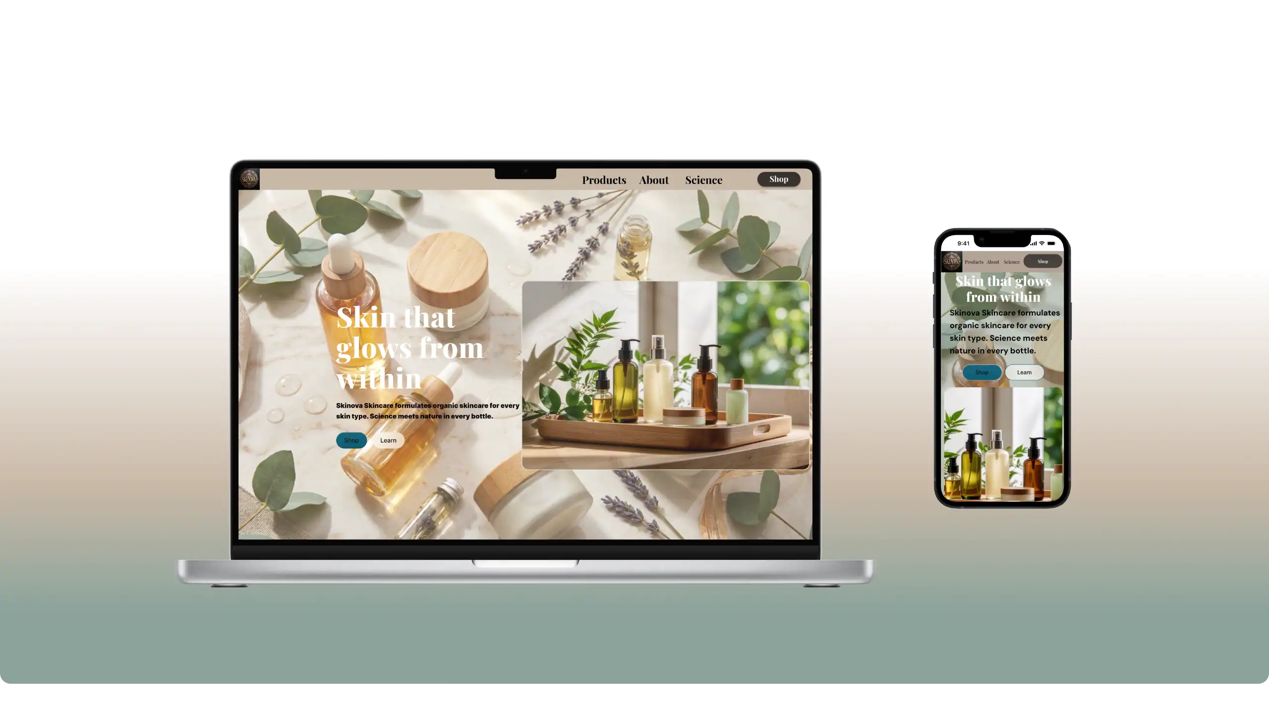 Skinova Skincare Mockup bg