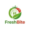 FreshBite logo with a tomato, fork, and leaf design representing fresh, healthy food options.